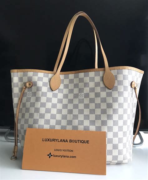 louis vuitton neverfull mm damier azur fake|louis vuitton damier neverfull bag.